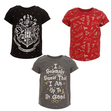 Harry Potter Toddler Girls Hogwarts Short Sleeve 3 Pack T Shirts 5t