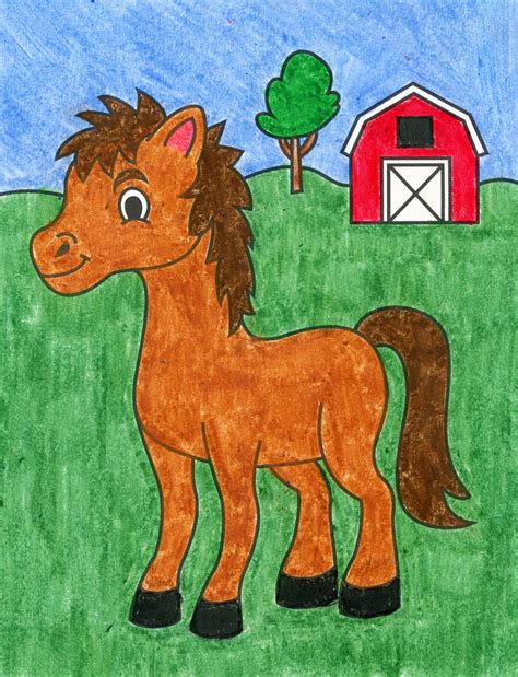 How To Draw A Cartoon Horse · Art Projects For Kids