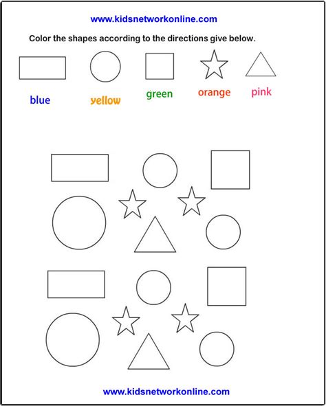 Shape Coloring Worksheets For Kids