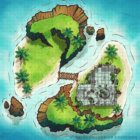 Twin Islands And Temple Ruins Dndmaps Dnd World Map Dungeon Maps