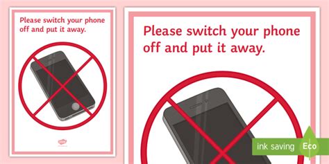 No Mobiles A4 Display Poster Behaviour Management Mobile Phone Poster