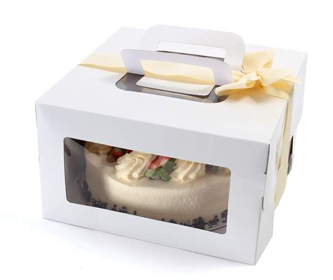 Buy 10 Inch Cardboard Cake Boxes With Cake Boards Window And Ribbon