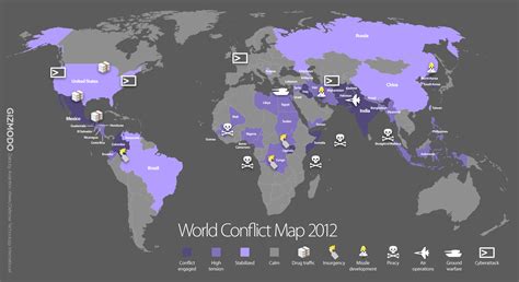 World Map Of All Wars And Conflicts Happening In 2012 Year Zero