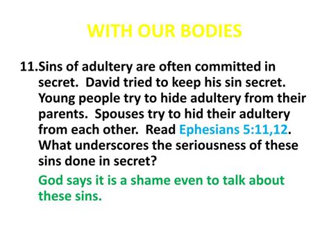 Ppt The 6 Th Commandment Sins Of Adultery Powerpoint Presentation