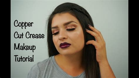 Copper Glitter Cut Crease Makeup Tutorial Youtube