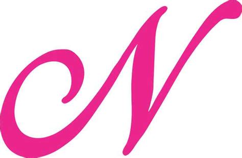 45in X 3in Pink Cursive N Monogram Sticker Fancy Vinyl Vehicle