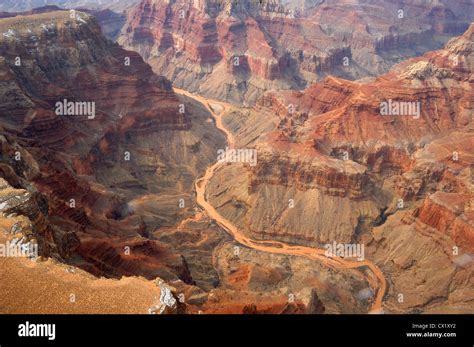 Aerial View Colorado River Grand Canyon Arizona Us Stock Photo Alamy