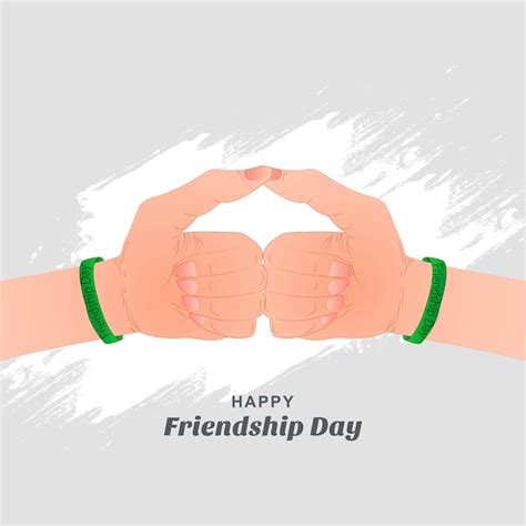 Free Vector Friendship Day With Holding Promise Hand Illustration Design