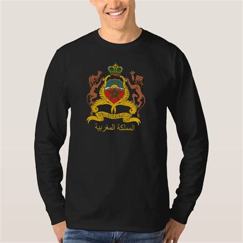 Morocco Coat Of Arms Shirts Zazzle Com Shirts Long Sleeve Tshirt Men Morocco Fashion