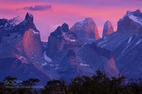 Torres Del Paine National Park Chile Taken Just Before Sunrise In