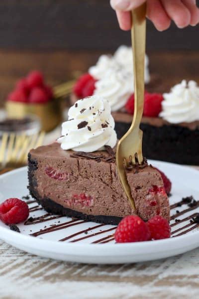 Bake 55 to 70 minutes or until cake center barely jiggles when pan is moved. No-Bake Chocolate Raspberry Cheesecake Recipe - Food Fanatic