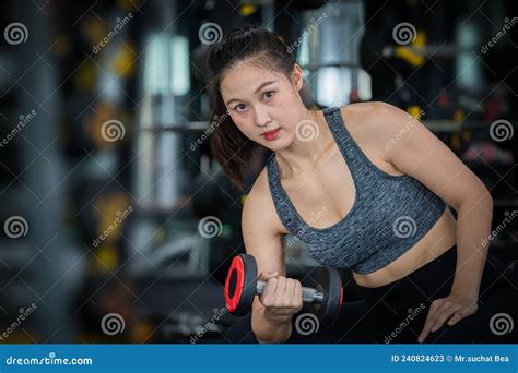 sport fitness athlete woman with sportwear training weightless equipment at gym for bodybuilding
