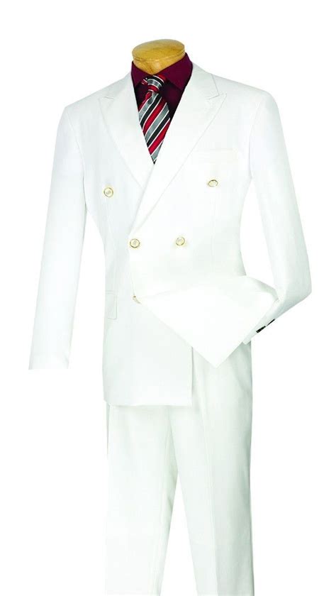 Mens Regular Fit White Double Breasted Blazer Designer Suits For Men