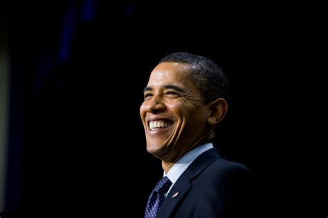 President Barack Obama Smiles While Announcing A New Nationwide