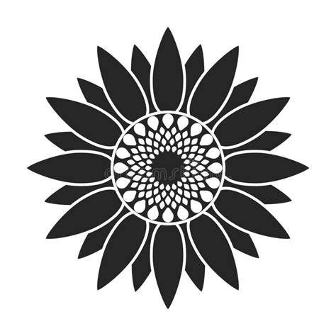 Sunflower Vector Black Set Icon Vector Illustration Flower On White