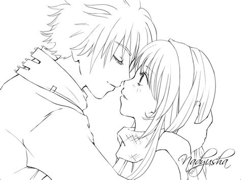 Anime Couple Kissing Drawing at GetDrawings Free download