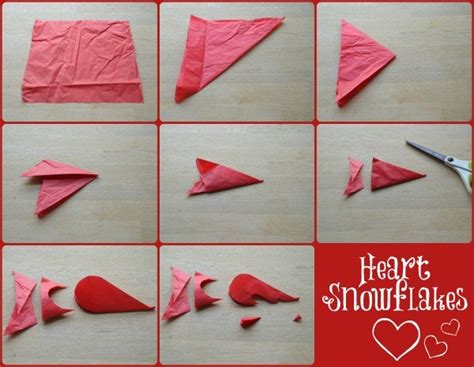 Turn the heart into a card by writing sweet words on it and folding it together. Valentine's Day - Heart Shaped Snowflakes - Red Ted Art ...