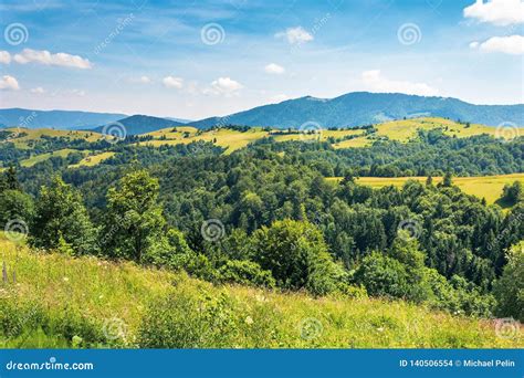 Mountainous Countryside On A Hot Summer Afternoon Stock Photo Image