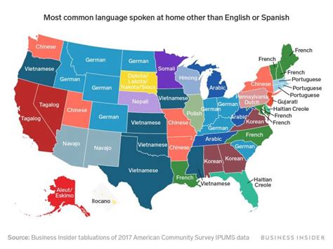 A Revealing Map Of The Most Common Languages Spoken In The Us Other