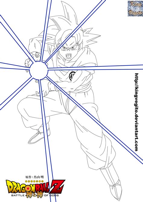 Goku Ssj God Lineart By Kingvegito On Deviantart
