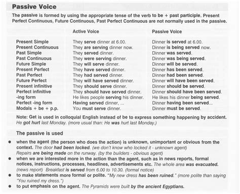 Gerunds are used after prepositions and verbs normally followed by a gerund. Heading for English: Passive voice