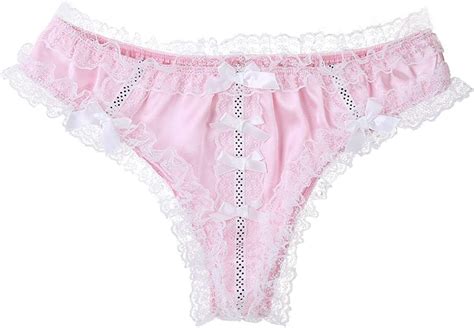 Men S Clothing Men Sissy Panties Maid Crossdresser Satin Ruffled Bloomer Bikini Brief Underwear