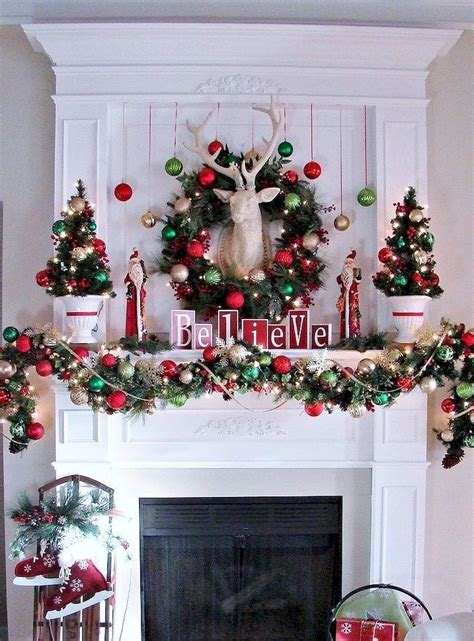 75 Beautiful Christmas Mantel Decoration Ideas Christmas Mantel