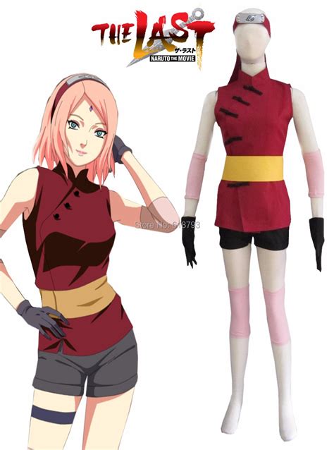 2015 Anime Naruto Cosplay Costumes Haruno Sakura Cos Uniform The Last