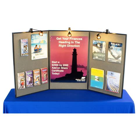Tri Fold Double Sided Exhibition Display Board With Gray Fabric 72 X