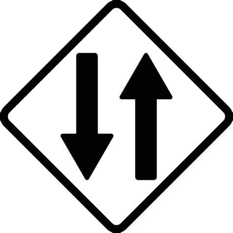 Two Way Road Traffic Sign Vector Two Arrow Sign In Square 23234503