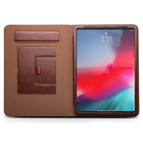 Qialino Ipad Pro 11 Smart Flip Leather Case With Hand Strap Brown