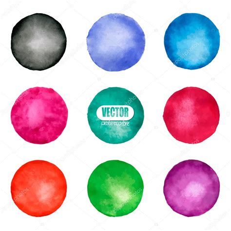 Vector Watercolor Circle Elements For Design Stock Vector Image By