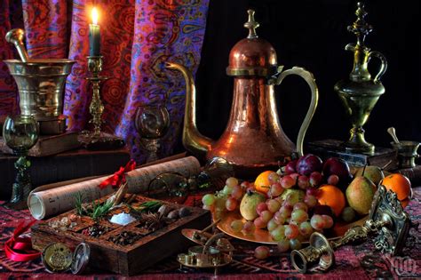 The still life with absinthe van gogh. Wallpaper : painting, food, ribbon, candlelight, stilllife ...