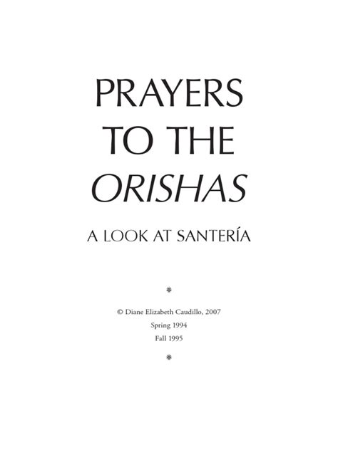 Prayers To The Orishas Santería Evil