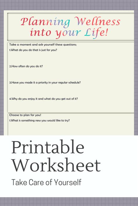 Wellness Reproductions Printable Worksheets