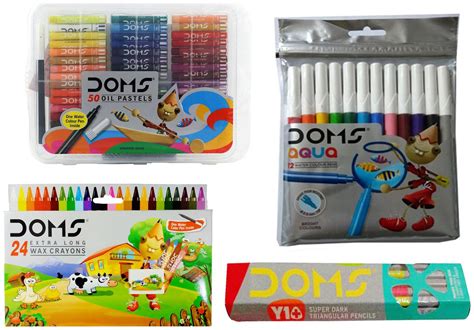 Doms 1 12 Mega Triangle Colour Pencils Doms Oil Pastel 50 Shades Doms