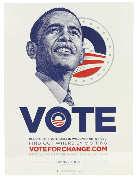 Lot Detail 2008 Barack Obama Vote For Change 18x 24 Campaign Poster