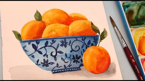 Still Life Painting Oranges In A Bowlwatercolor Painting For Beginners