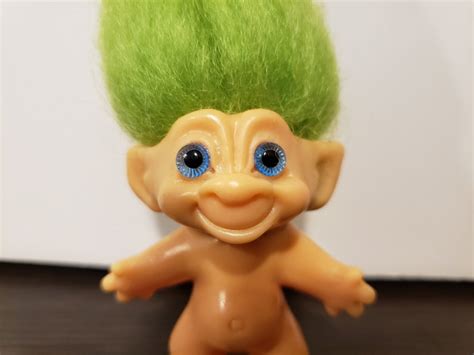Vintage Troll Doll 1960s Green Hair Blue Eyes Trolls Etsy