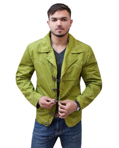 Mens Green Cotton Jacket Amazing Green Outift