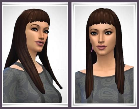 Straight Hair Short Bangs At Birksches Sims Blog Sims Updates