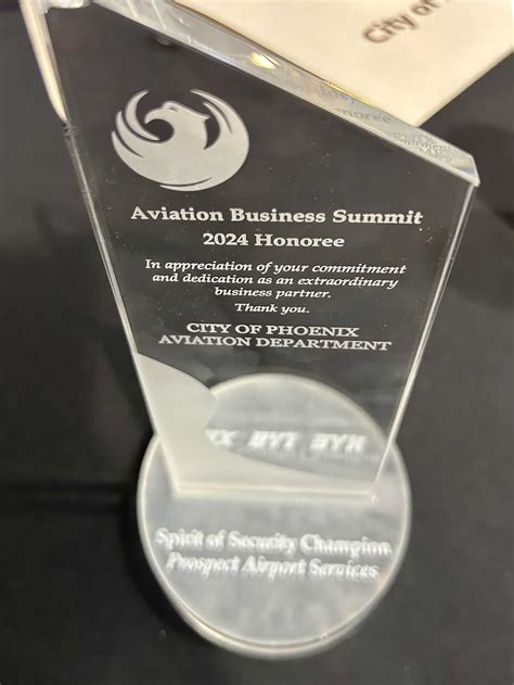 Prospect Receives Spirit of Security Champion Award – Prospect Airport