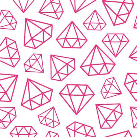 Premium Vector Seamless Pattern With Pink Diamonds