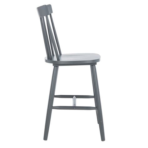 Safavieh Providence Set Of 2 Gray 24 In H Counter Height Wood Bar Stool