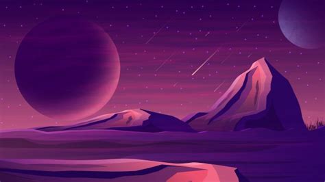Purple Planet Background Free Vector