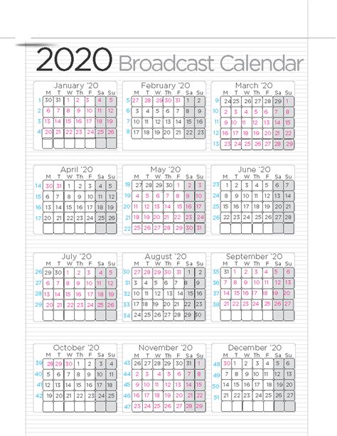 Calendarios 2020 Para Imprimir En Blanco