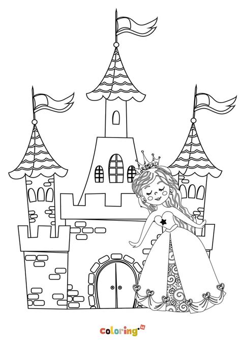 You might also be interested in coloring pages from princess category. Princess In Castle Coloring Page | Coloring pages, Castle ...