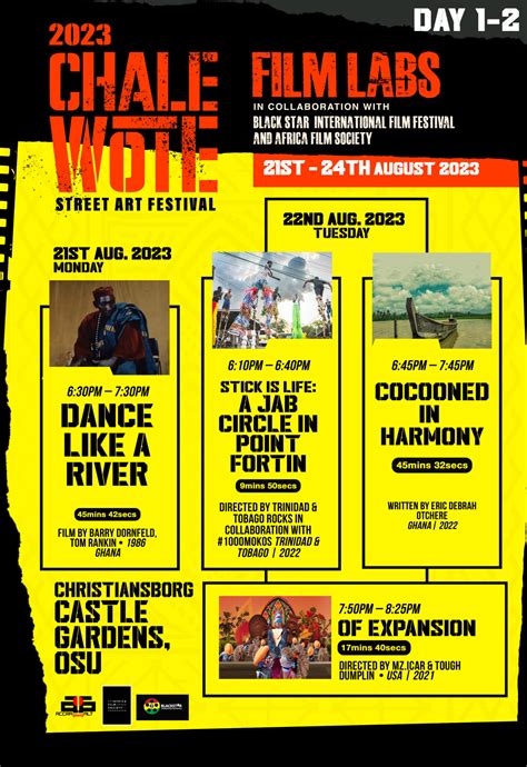 film labs schedule chale wote street art festival 2023 selected films accra dot alt radio