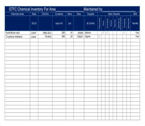 15 Chemical Inventory Templates Free Sample Example Format