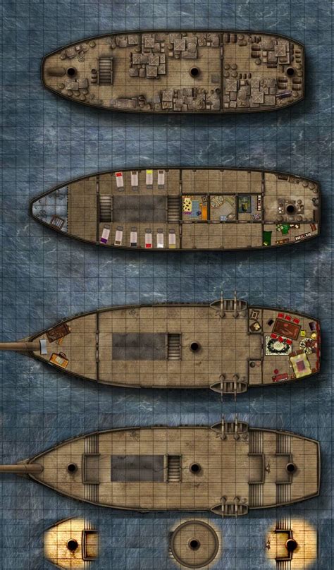 Cargo Ship Lg Dungeon Maps Ship Map Fantasy Map
